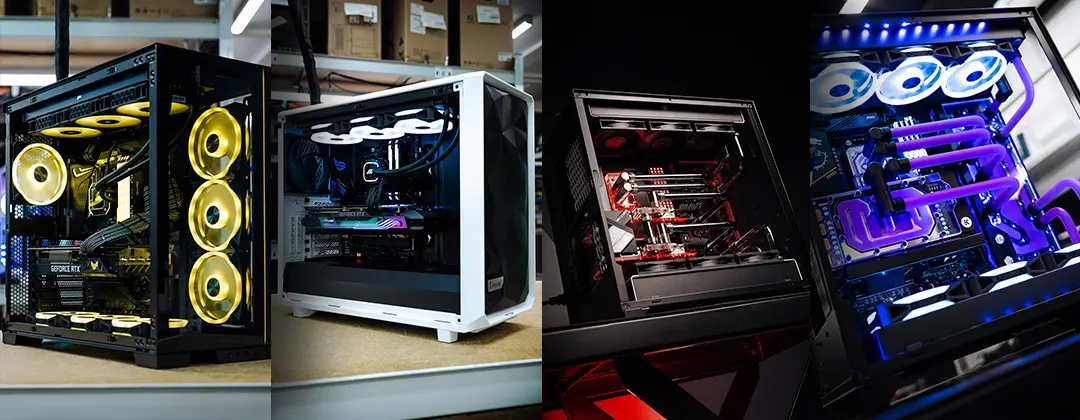 Bildcollage aus 4 MIFCOM-PC-Systemen.