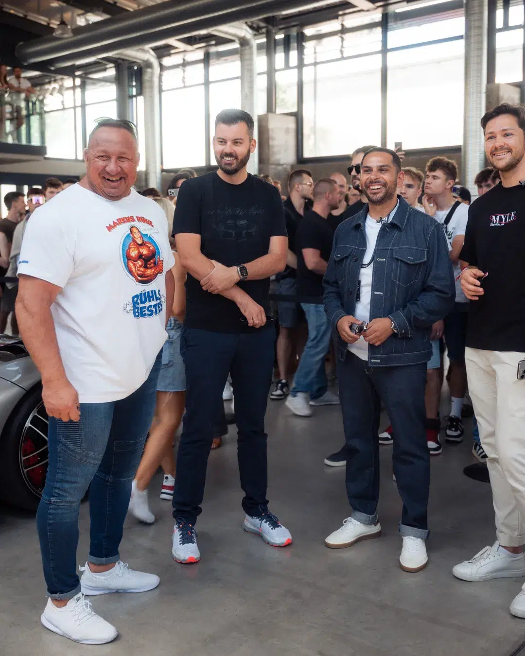 Markus Rühl, Mate Rimac, Omid Mouazzen im Motorworld Kohlebunker zum MYLE 2024